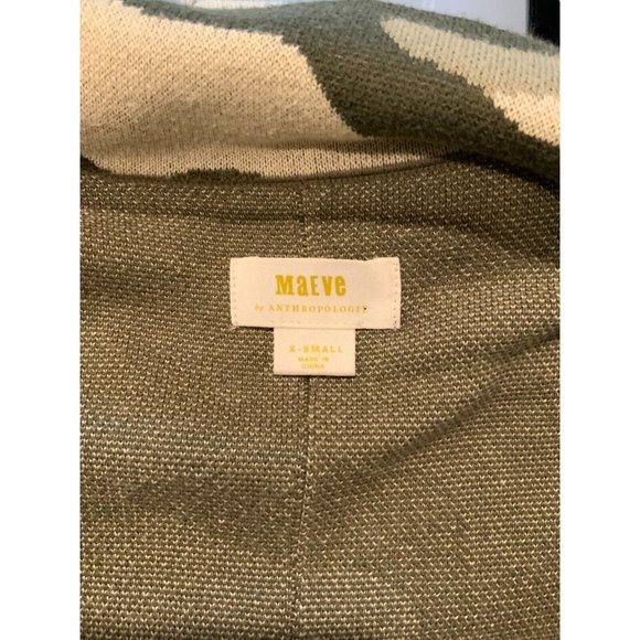 Maeve Anthropologie Green Camo Long Cardigan Sweater, Size XS - Picture 7 of 7
